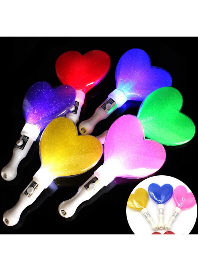 ماركة غير محددة LED عصا الحب المضيئة LED نجمة خماسية فلاش عصا على شكل قلب توهج عصا الحفل يهتف الدعائم بالجملة اللون: عصا الحب القصيرة لون مختلط  - Image 2