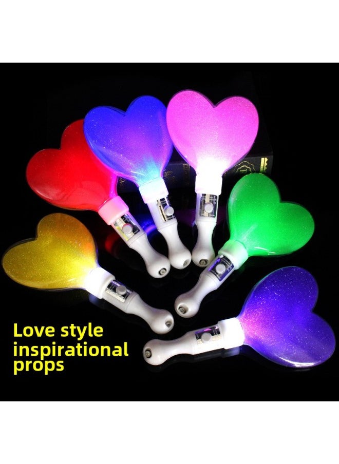 ماركة غير محددة LED عصا الحب المضيئة LED نجمة خماسية فلاش عصا على شكل قلب توهج عصا الحفل يهتف الدعائم بالجملة اللون: عصا الحب القصيرة لون مختلط  - Image 1