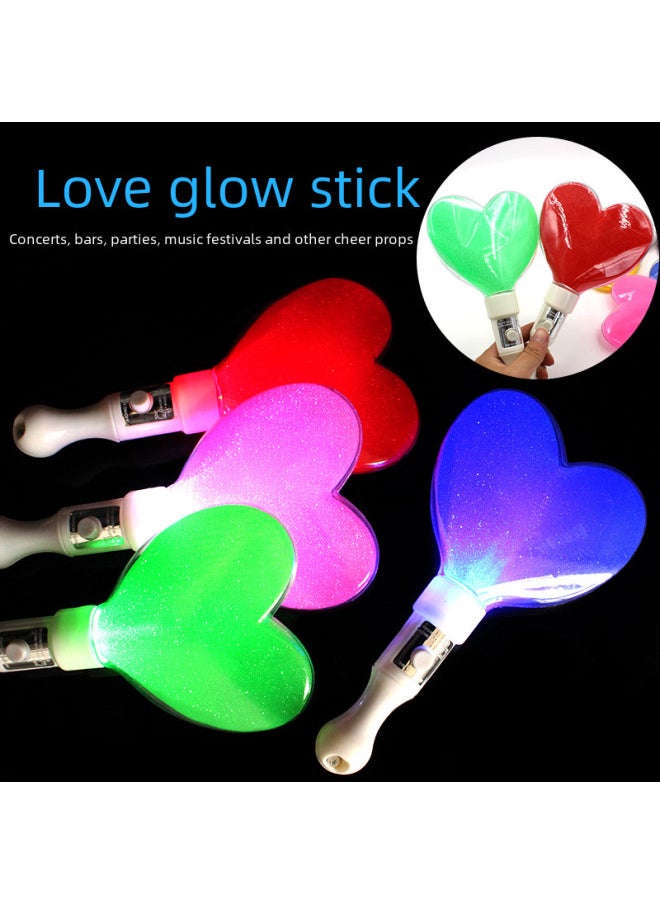 ماركة غير محددة LED عصا الحب المضيئة LED نجمة خماسية فلاش عصا على شكل قلب توهج عصا الحفل يهتف الدعائم بالجملة اللون: عصا الحب القصيرة لون مختلط  - Image 5