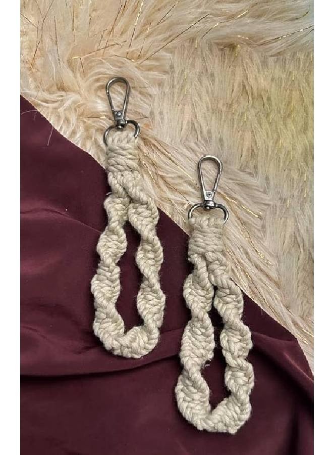 Boho macrame Mini Keychains 2pcs - Image 2