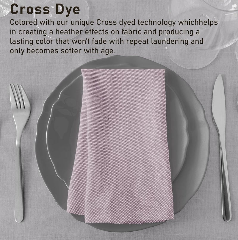 Ruvanti Cloth Napkins Set of 6 18x18 Reusable Napkins Cloth Washable Soft  Durable Table Napkins Polycotton Chambray Dinner Napkins for Parties Christmas Thanksgiving Weddings  Mauve - Image 4