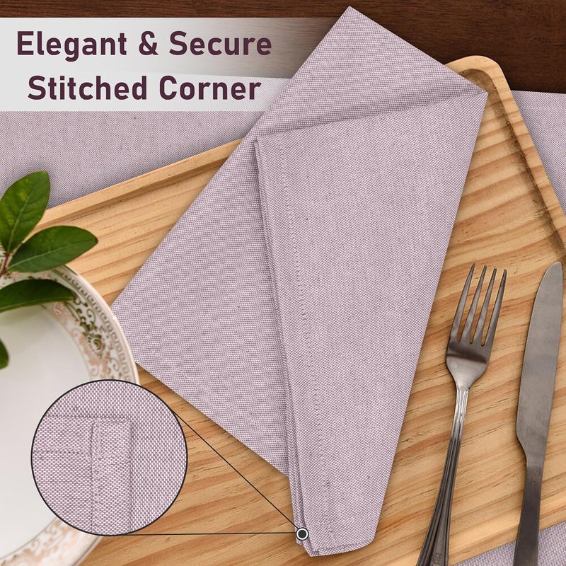 Ruvanti Cloth Napkins Set of 6 18x18 Reusable Napkins Cloth Washable Soft  Durable Table Napkins Polycotton Chambray Dinner Napkins for Parties Christmas Thanksgiving Weddings  Mauve - Image 2