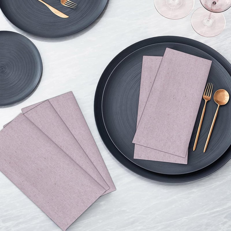 Ruvanti Cloth Napkins Set of 6 18x18 Reusable Napkins Cloth Washable Soft  Durable Table Napkins Polycotton Chambray Dinner Napkins for Parties Christmas Thanksgiving Weddings  Mauve - Image 3