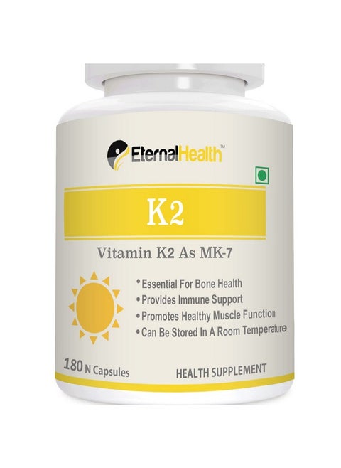 Vitamin K2 As Mk-7, High Potency Form Of K2-180 Vegetable Capsules