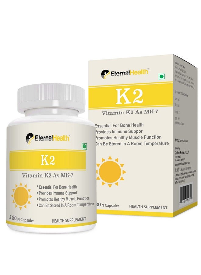 EternalHealth Vitamin K2 As Mk-7, High Potency Form Of K2-180 Vegetable Capsules  - Image 2