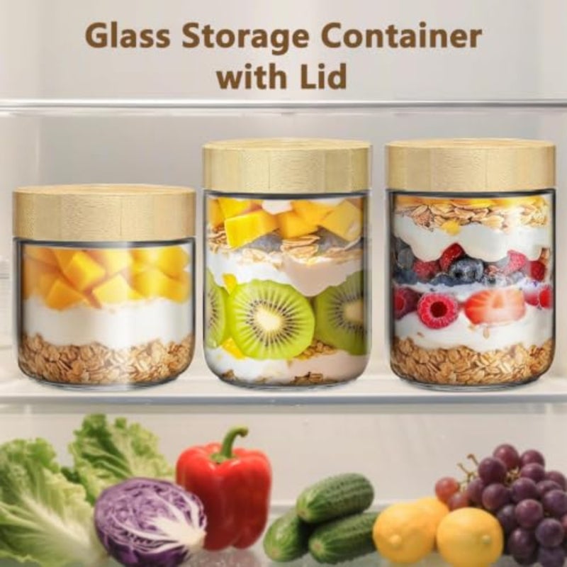 6 Pack 10 oz Airtight Leakproof Glass Jars with Bamboo Lids - Image 5
