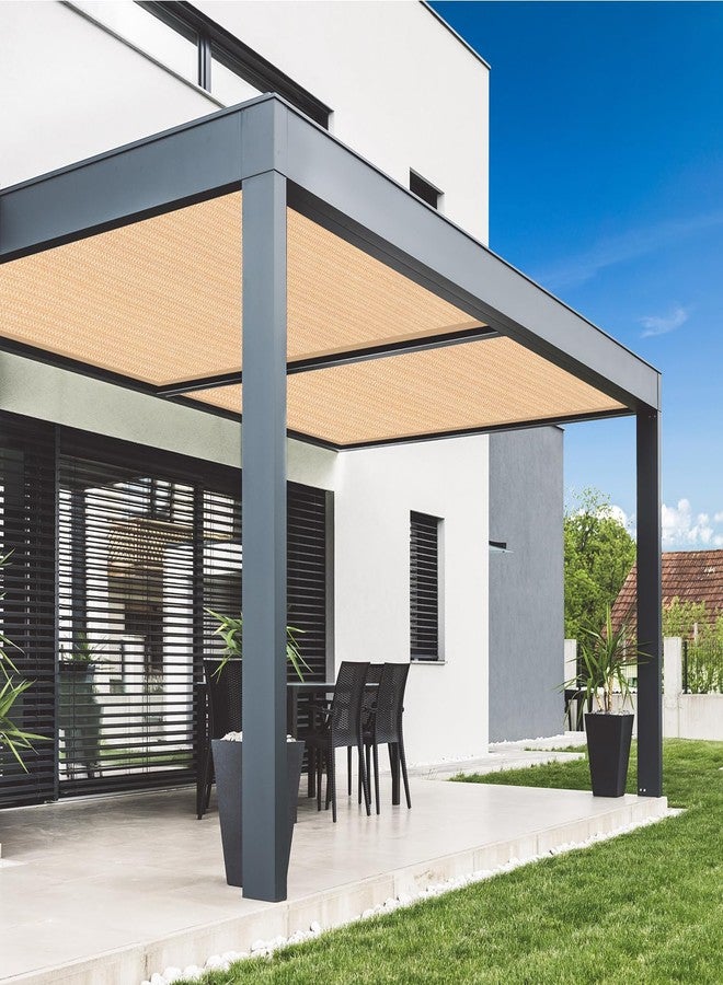 VICLLAX 90% Shade Fabric Sun Shade Cloth with Reinforced Grommets, Outdoor Sun Screen Fabric for Outdoor Patio Garden Pergola Cover Canopy 10x14 FT, Wheat - Image 4