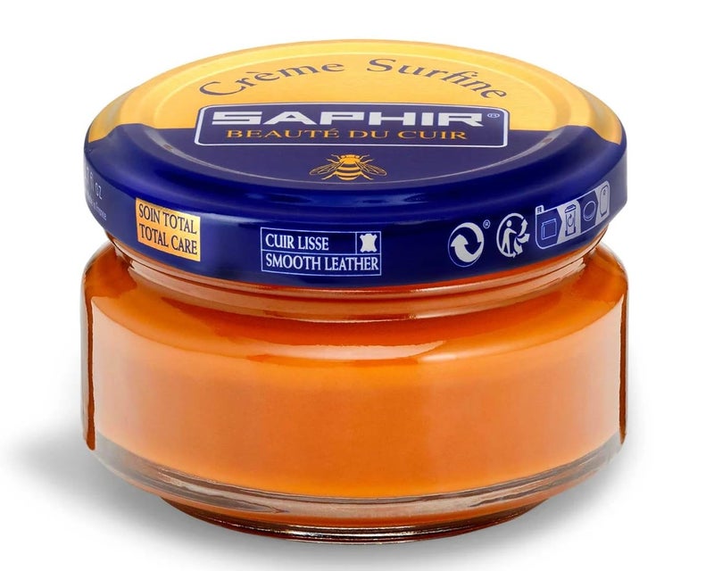 Saphir Creme Surfine Pommadier Shoe Polish - Beeswax Cream for Leather Products - Light Brown - Image 1