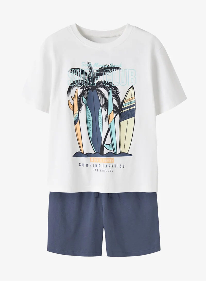 NAME IT Kids Graphic T-Shirt And Shorts Set