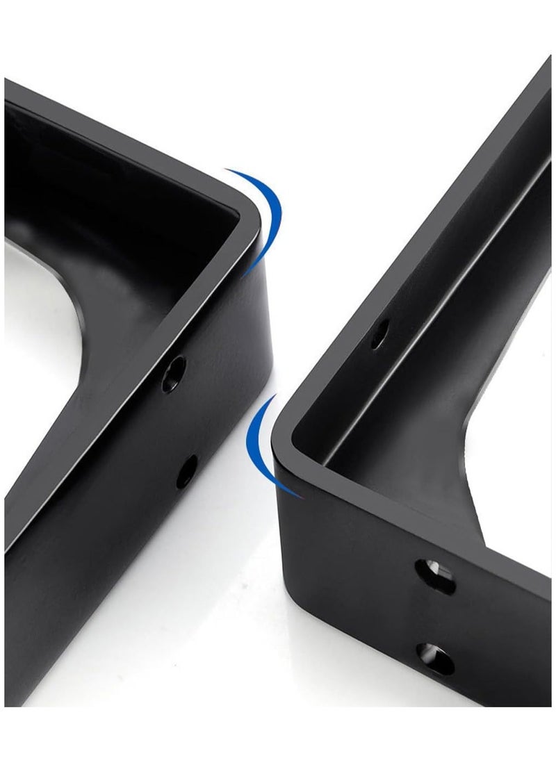 Rubik Shelf Brackets 13.5 inch - 2pcs Wall Mounted Triangle Heavy Duty Corner Brace Joint Right Angle L Bracket for DIY Table Bench Countertop - Black  - Image 3