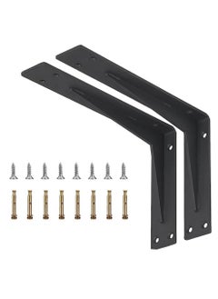 Shelf Brackets 13.5 inch - 2pcs Wall Mounted Triangle Heavy Duty Corner Brace Joint Right Angle L Bracket for DIY Table Bench Countertop - Black - pzsku/Z345DFBF50D312C908088Z/45/_/1727880299/d1deb46f-c065-4ede-a616-9cf775b2df3a