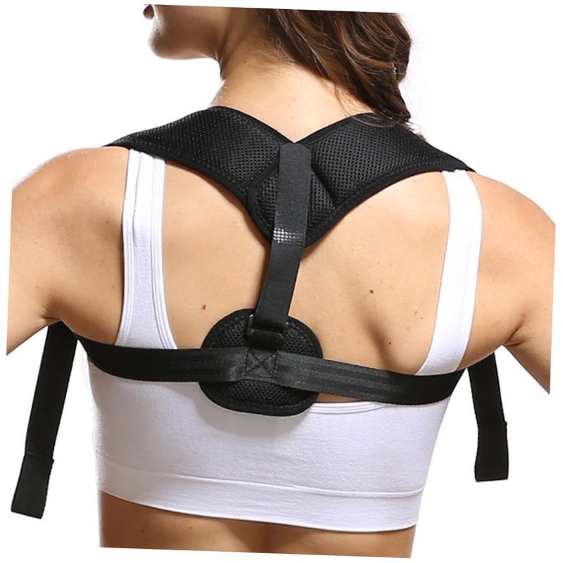 2 Pcs Adjustable Posture Brace Back Support Spine Alignment Breathable Black - Image 4
