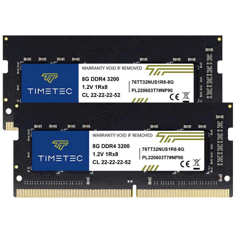 Timetec 16GB KIT(2x8GB) DDR4 3200MHz (or 2933MHz or 2666MHz) PC4-25600 Non-ECC Unbuffered 1.2V CL22 1Rx8 Single Rank 260 Pin SODIMM Laptop Notebook PC Computer Memory RAM Module Upgrade - Image 1