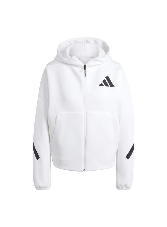 Adidas Adidas W Z.N.E. Fz White Training Track Tops For Women XS