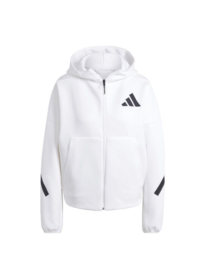Adidas W Z.N.E. Fz White Training Track Tops For Women XS  - Image 1