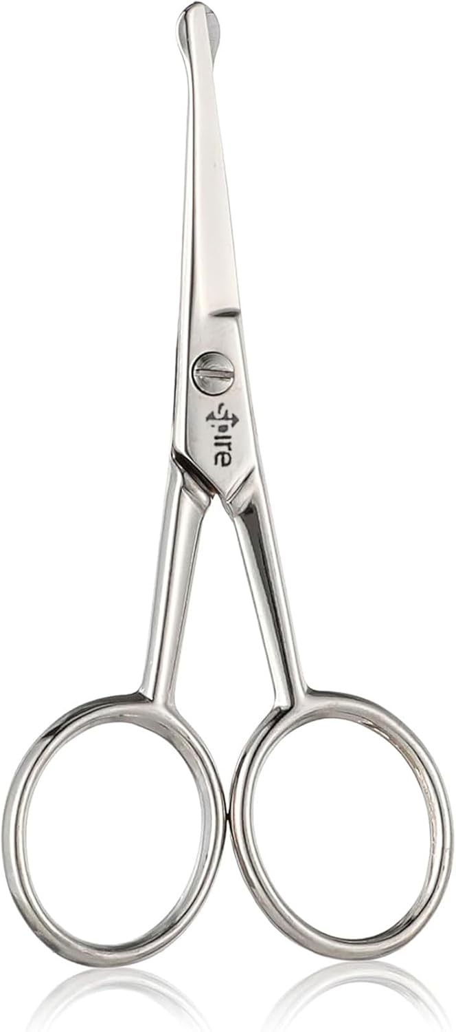 Spire Baby Nail Scissors with Rounded Probe Trimming shears also used for Manicure Pedicure Fingernails Toenails Nose Eyebrows Eyelashes Ear Moustache for Men  Women Good for Dogs Pets  Cats as well - Image 1