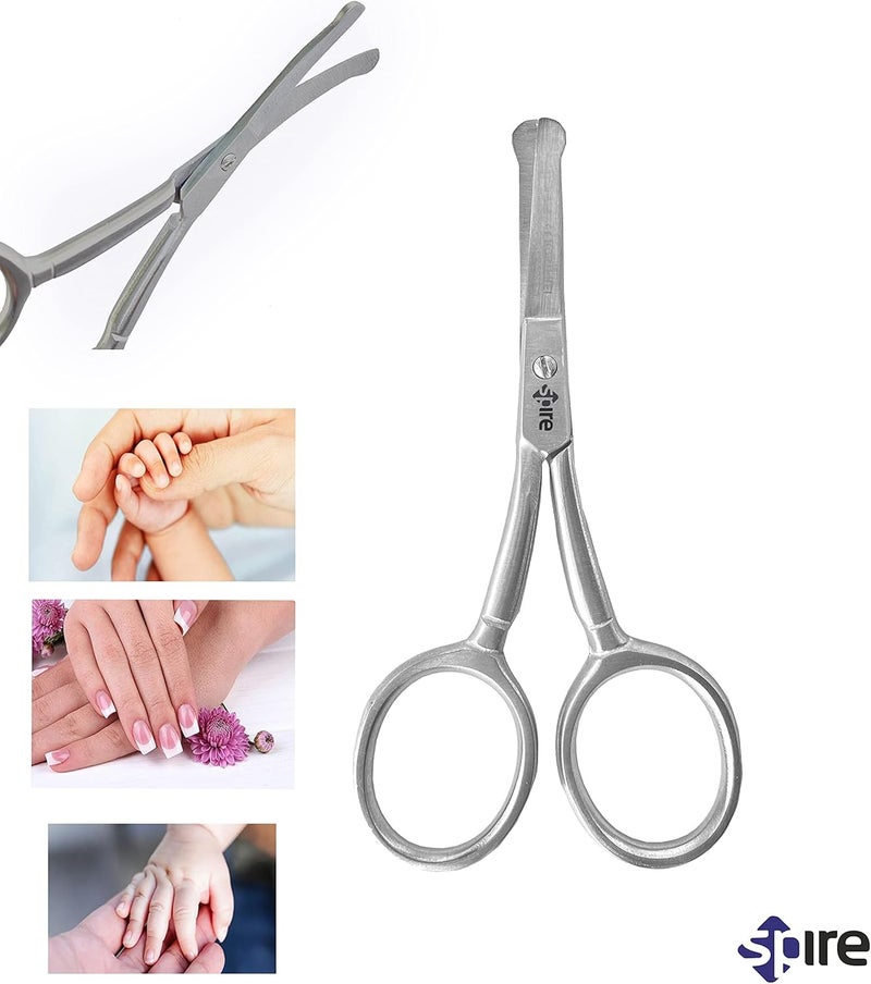 Spire Baby Nail Scissors with Rounded Probe Trimming shears also used for Manicure Pedicure Fingernails Toenails Nose Eyebrows Eyelashes Ear Moustache for Men  Women Good for Dogs Pets  Cats as well - Image 4