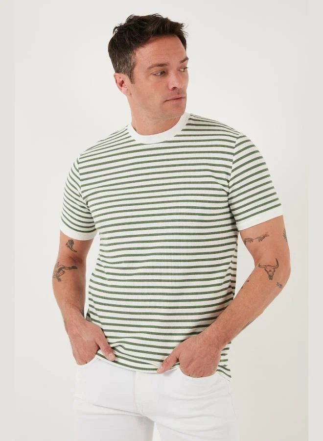 Buratti Cotton Striped Regular Fit Crew Neck T-Shirt Men's T-Shirt 5903005