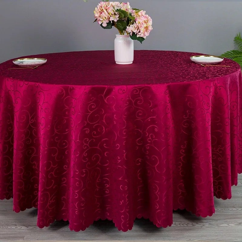 Bluejw Modern Solid Color Ultra-Sonic Jacquard Polyester Tablecloth & Table Runners – Hotel-Style for Home, Banquet, Event, Meal, with Hook and Branded Flower Design - Image 4