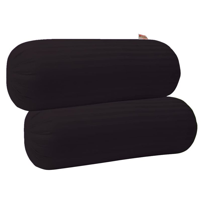 JDX Microfibre Round Bolster Bed/Sofa/Diwan Pillow | Light, Soft & Fluffy for Neck & Back Support | Washable Breathable, Durable | | [15" x 34"] Polyester… (Black) - Image 3