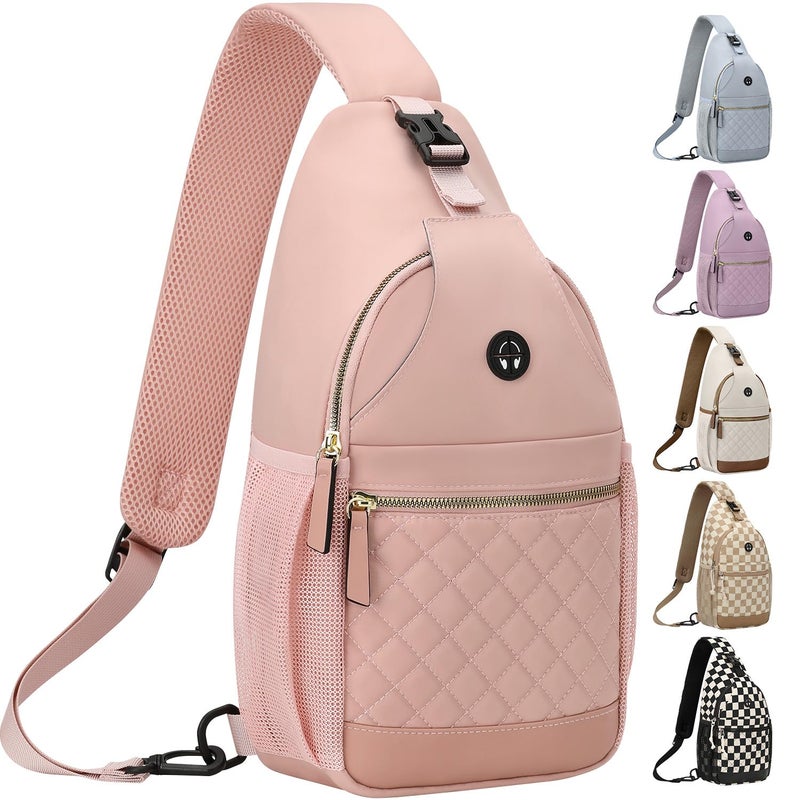 Vankor Large Crossbody Purses Bags for Women Men Travel, Chest Sling Bag Women Casual Cross Body Bag for Woman Sling Backpack PInk - Image 1