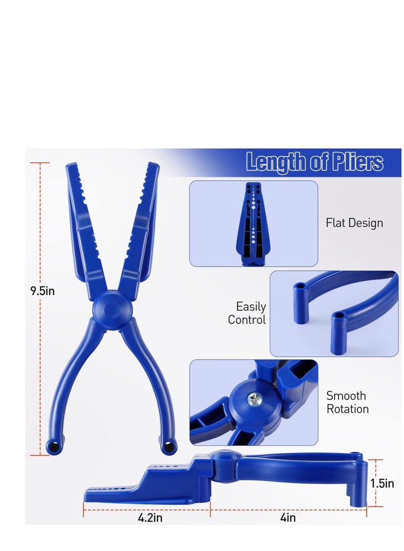 واي آند دي Nail Holder for Hammering, Plastic Pliers, Home Tool Auxiliary Pliers Easy to Position Nails Screws, Finger Protective Guide More Safety Anti-smashing Slip Joint Pliers(Blue 2 Pcs)  - Image 5