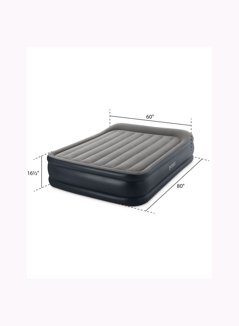 INTEX Queen Deluxe Pillow Rest Airbed W/Fiber-Tech Built-in Pump - Image 2