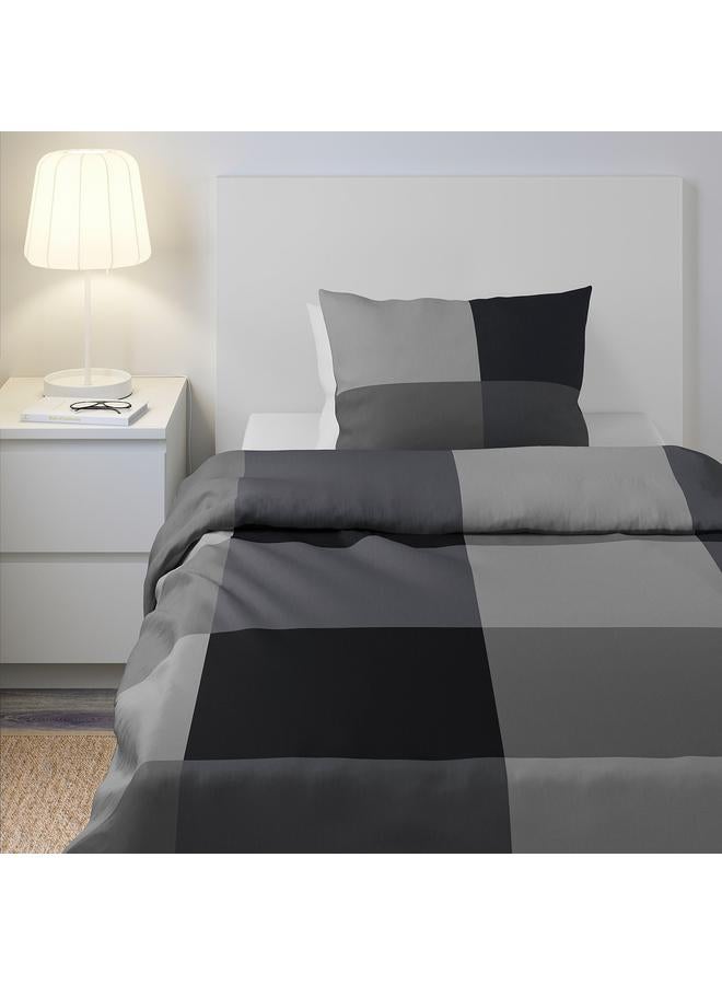 erorex Duvet cover and pillowcase, black, 150x200/50x80 cm - Image 5