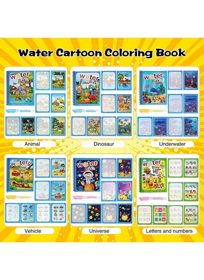 سنابترون كتاب سنابترون السحري - دفتر رسم مائي، مجموعة من 6 كتب تلوين مائي للأطفال، تعليمية ومواضيع متنوعة، للأعمار من 3 إلى 10 سنوات، للجنسين، صغير، شفاف  - Image 5