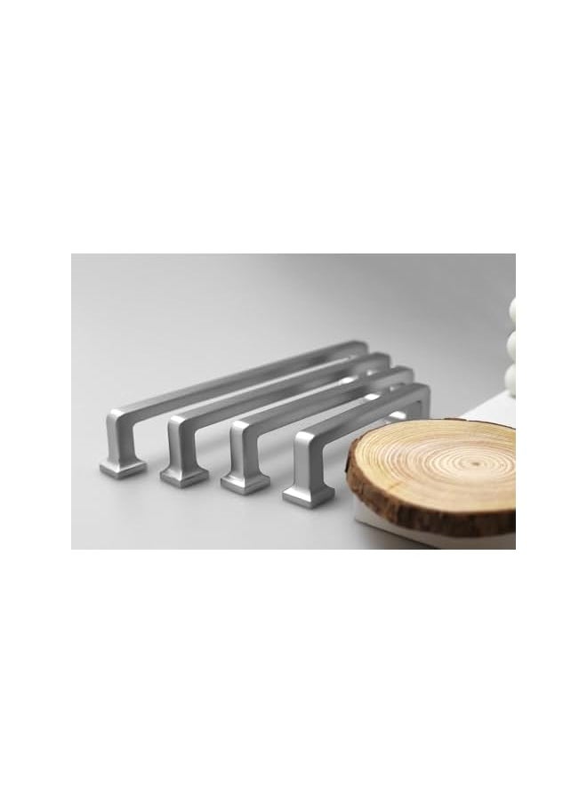 PROMASS promass 6 Pack 6-1/4 inch Brushed Satin Nickel Kitchen Square Cabinet Handles Cabinet Pulls Drawer Pulls Kitchen Cabinet Hardware Kitchen Handles for Cabinets Cupboard Drawer Handles  - Image 4