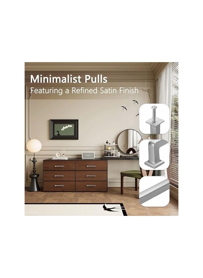 PROMASS promass 6 Pack 6-1/4 inch Brushed Satin Nickel Kitchen Square Cabinet Handles Cabinet Pulls Drawer Pulls Kitchen Cabinet Hardware Kitchen Handles for Cabinets Cupboard Drawer Handles  - Image 5