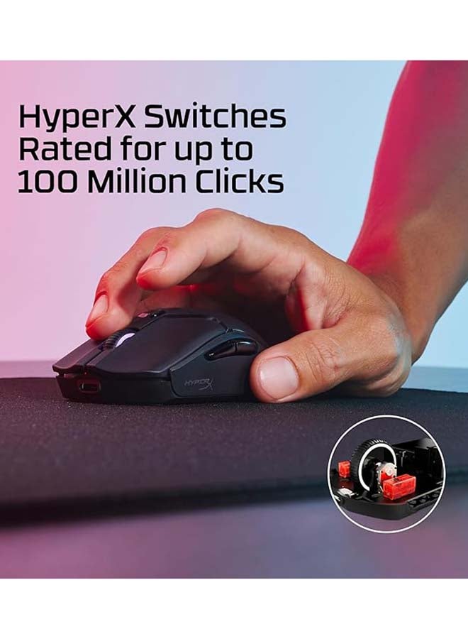 HyperX Pulsefire Haste 2 Mini Wireless Gaming Mouse, Ultra-Light 59g, 26K Sensor up to 26,000 DPI, Dual Wireless (2.4 GHz & Bluetooth), 100h Battery, 6 Programmable Buttons, Black | 7D388AA - Image 4