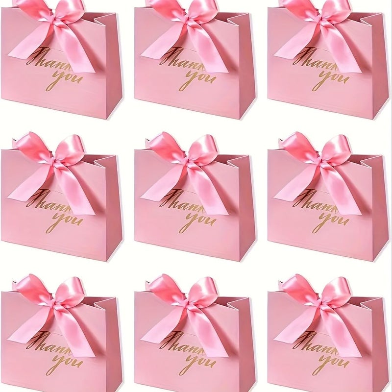 20pcs Mini Gift Bags Set with Golden Ribbon Blank Party Favor Cardstock Boxes - Image 5