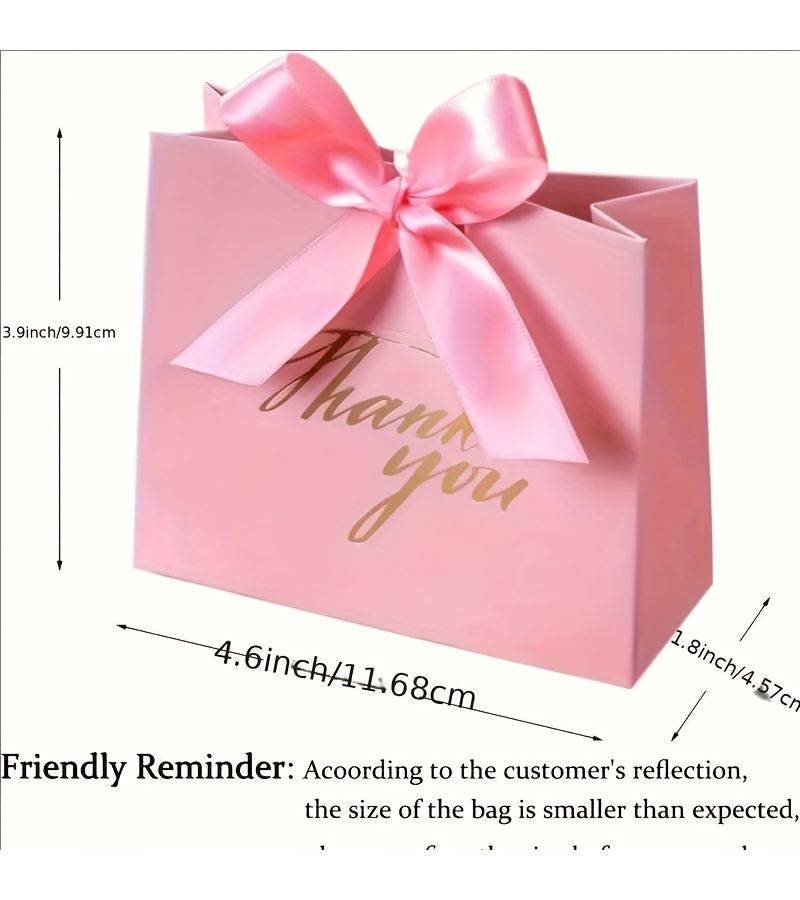 20pcs Mini Gift Bags Set with Golden Ribbon Blank Party Favor Cardstock Boxes - Image 3