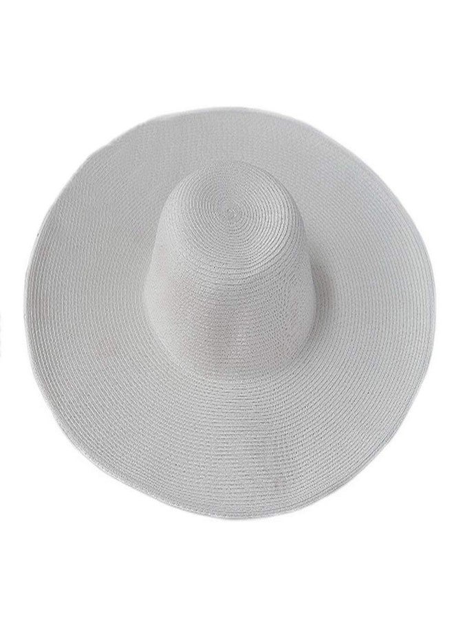 NaRaMax 1PCS Womens Wide Brim Sun Hat Summer Hat Straw Cap for Prevent Sun Rays(White) - Image 1