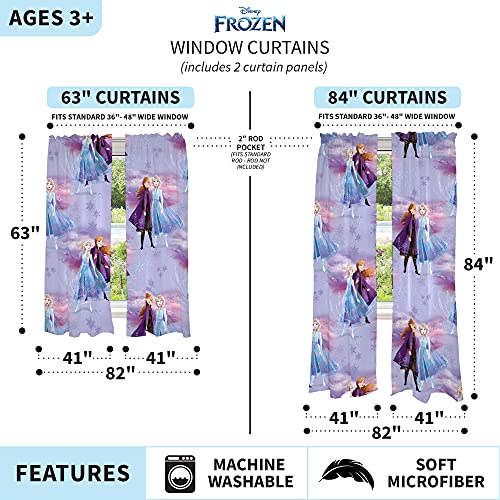 Franco Kids Room Window Curtains Drapes Set, 82 in x 63 in, Disney Frozen 2 - Image 4