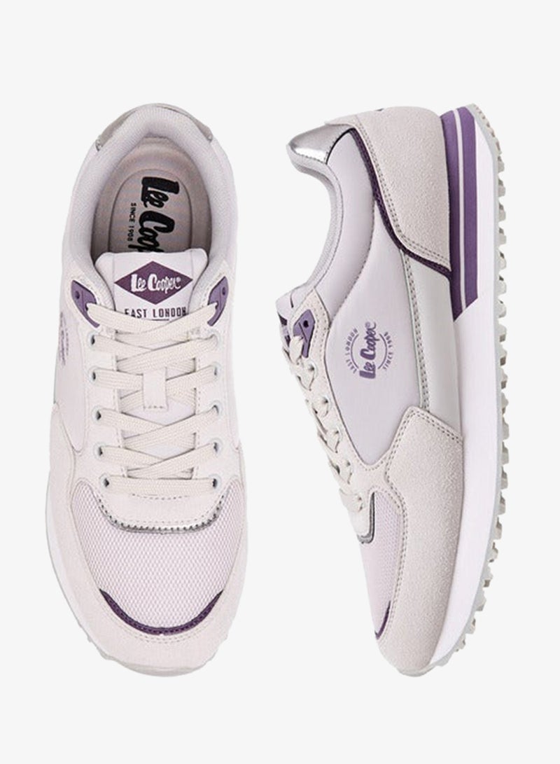 Lee Cooper Women's Logo Print Sneakers with Lace-Up Closure - Image 3