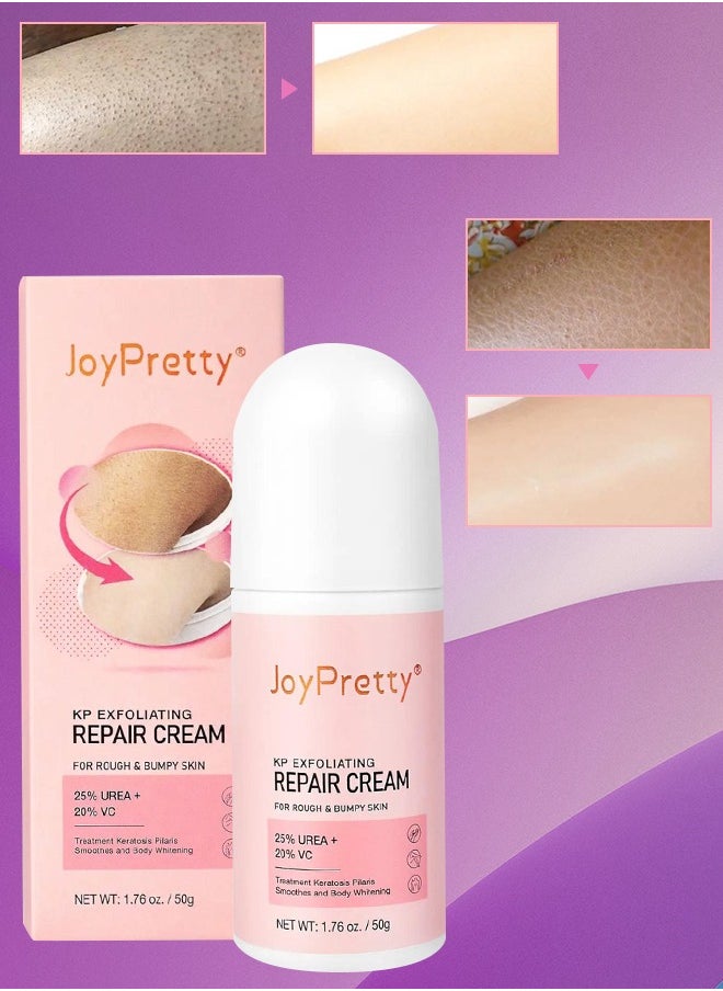 JoyPretty كريم إصلاح مقشر 50 جرام من KP كريم مقشر للبشرة الخشنة والمنتفخة مع اليوريا وفيتامين C يشفي إصلاح البشرة الجافة والخشنة والمتشققة وتبييض فوري وترطيب ونعومة  - Image 1
