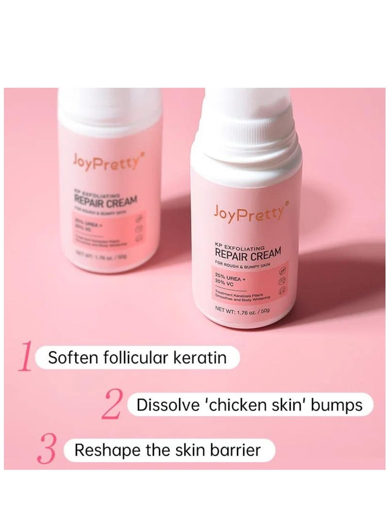 JoyPretty كريم إصلاح مقشر 50 جرام من KP كريم مقشر للبشرة الخشنة والمنتفخة مع اليوريا وفيتامين C يشفي إصلاح البشرة الجافة والخشنة والمتشققة وتبييض فوري وترطيب ونعومة  - Image 5