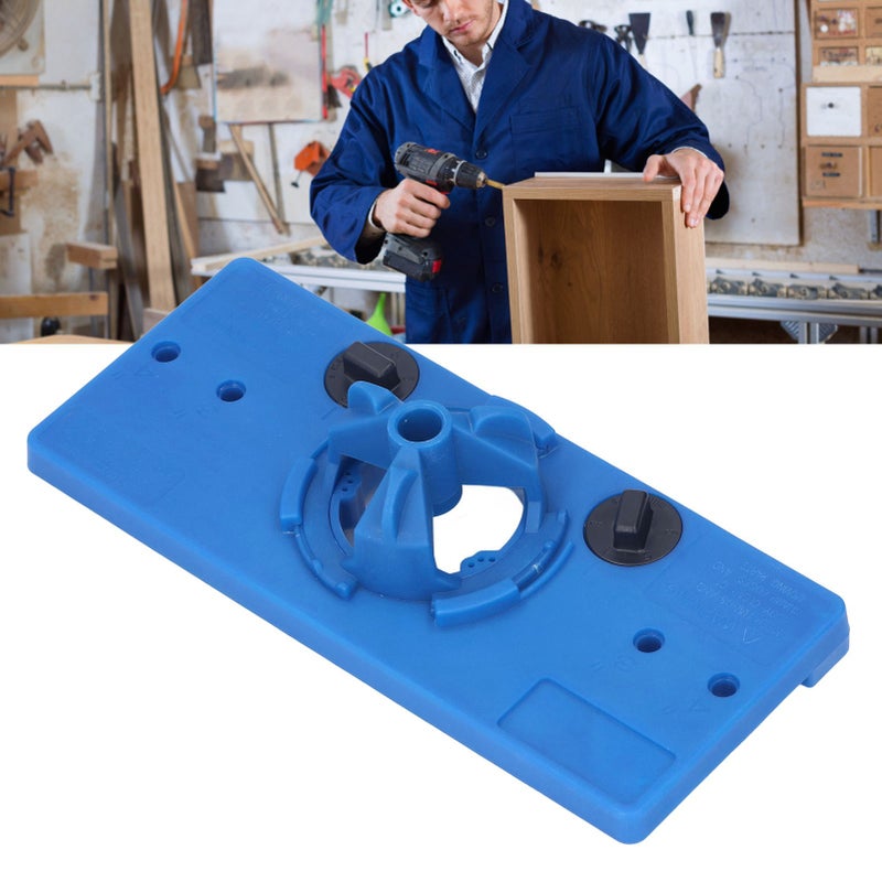 35mm Hinge Hole Saw Jig Drilling Guide Cutter Bit Set Woodworking Punching Boring LocatorBlue - Image 4