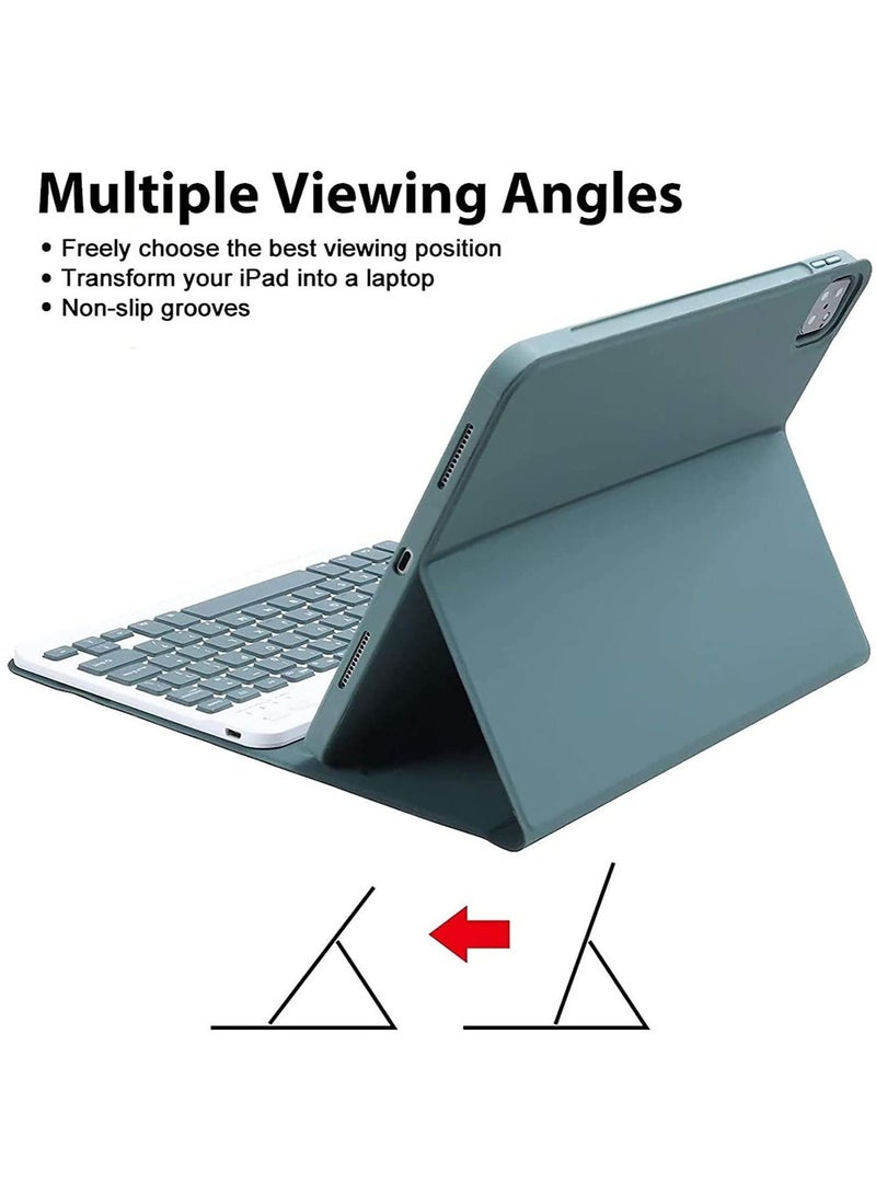 Bilingual Keyboard Case for iPad Air 5th Gen 2022/iPad Air 4th Gen 2020 10.9 Inch/iPad Pro 11 inch(2022/2021/2020/2018)/iPad Air 6th Gen 11 inch  M2 2024/iPad Air 7th Gen 11 inch M3 2025, Detachable Wireless Keyboard Pencil Holder Slim Leather Smart Cover with Mouse - Image 3