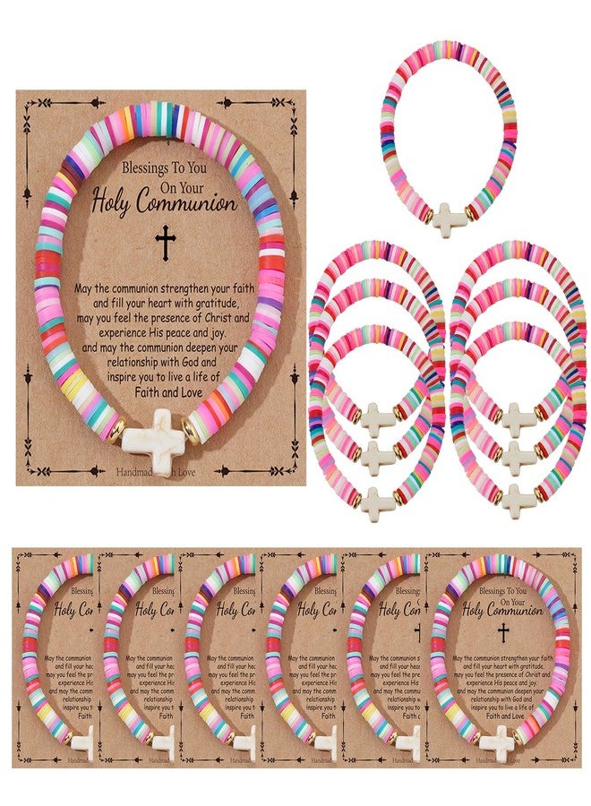 Sanyaa 12 Pcs First Communion Gifts Bracelets Bulk Favors(#1-Communion) - Image 1