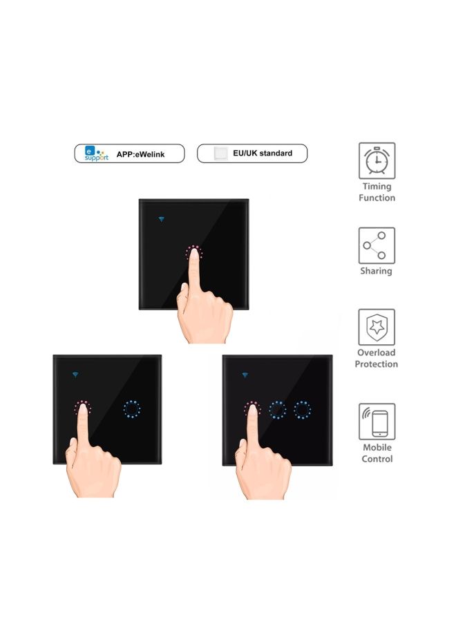 NIBEMINENT Wireless Wi-Fi Switch Black 8.6x8.6x3.2centimeter - Image 2