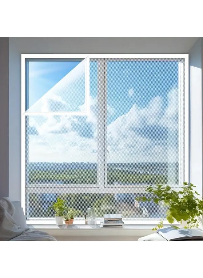 2Pcs White Window Mosquito Net Ventilation Mesh Anti Dust Insect Screen With Hooks - Image 3