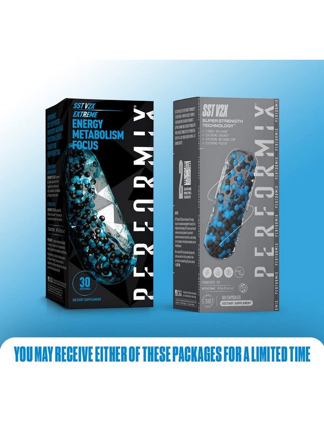 Performix - Sst Extreme V2X Thermogenic Supplement 60 Capsules Focus Energy Boost For Men And Women Caffeine Teacrine Vitamin B12 Bioperine - Image 1
