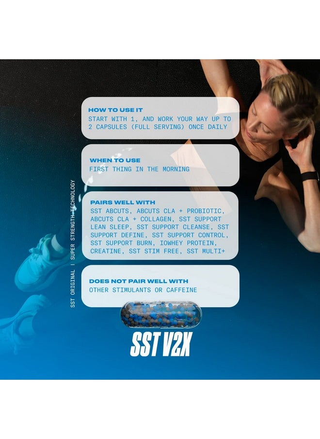 Performix - Sst Extreme V2X Thermogenic Supplement 60 Capsules Focus Energy Boost For Men And Women Caffeine Teacrine Vitamin B12 Bioperine - Image 1