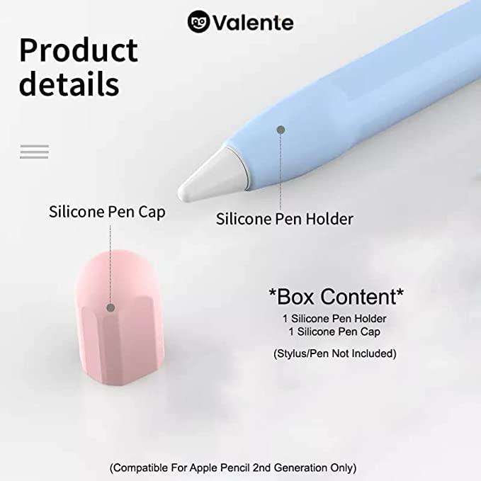 Valente Ultra Thin Silicone Skin Cover Compatible with Apple Pencil 2nd Generation Only (Green Yellow) - Image 2