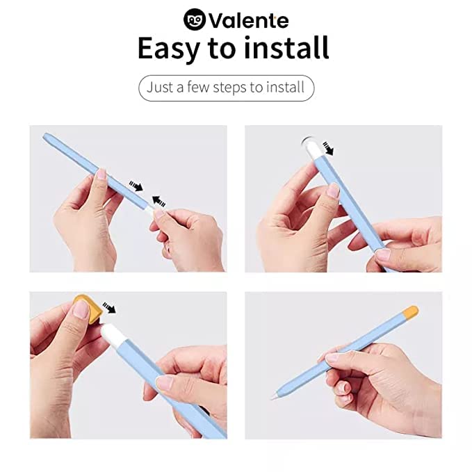 Valente Ultra Thin Silicone Skin Cover Compatible with Apple Pencil 2nd Generation Only (Green Yellow) - Image 5