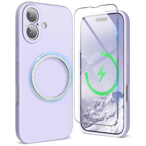 SURPHY Case for iPhone 17 Case with Screen Protector 63 inch 2025 Compatible with MagSafe Liquid Silicone 17 Phone Cases Whit Soft Microfiber Lining Lilac - Image 1