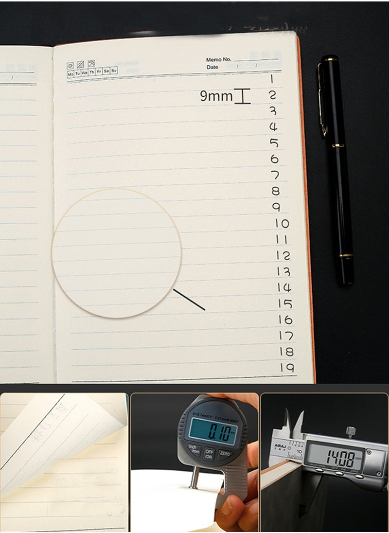 Generic 14.5x21cm Lined Journal Notebook Thick Paper Note Book A5 For Work Diary Office Home School Business Writing Pack of 2 Classic Black Brown  - Image 3